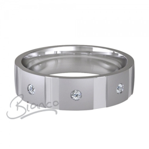 Patterned Designer White Gold Wedding Ring - Contatto